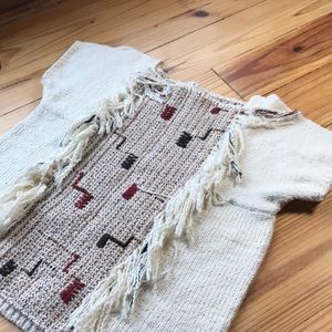 Ulla Johnson Pippa Fringed handloom Sweater sz L